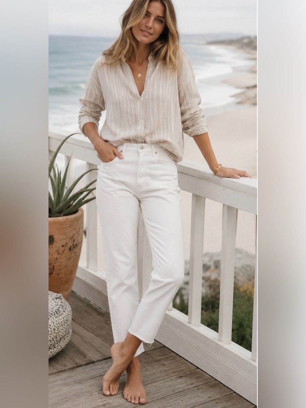 Mother white denim the ditcher crop fray High-Rise Straight Jeans summer 25